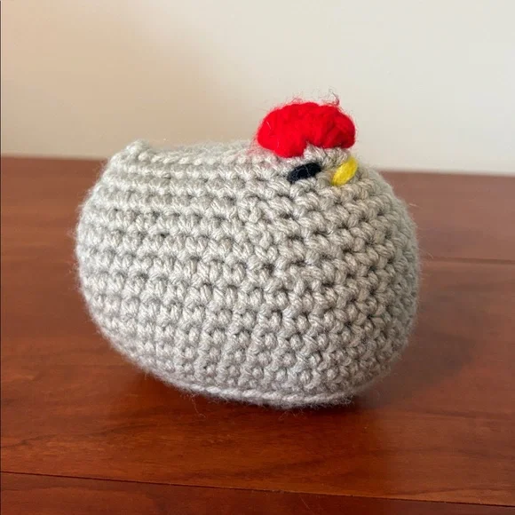 Crochet Chicken Plush Handmade Farmhouse Decor Cottagecore Gift - Picture 3 of 7